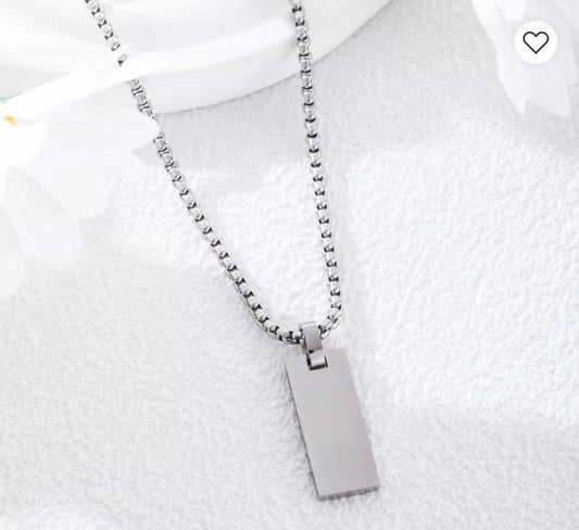 Men's Rectangular pendant Necklace