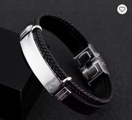 Men's Wover Lether Wrap Bracelet